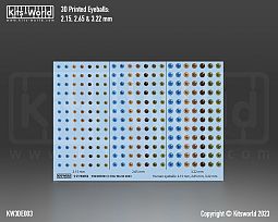 Kitsworld 3D Printed Human Eyeballs - 2.15mm- 2.65mm- 3.22mm KW3DE003 3D Printed Human Eyeballs - 2.15mm, 2.65mm, 3.22mm 